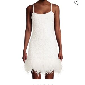 NWT Likely Ivory White Feather Hem MiniDress size 6